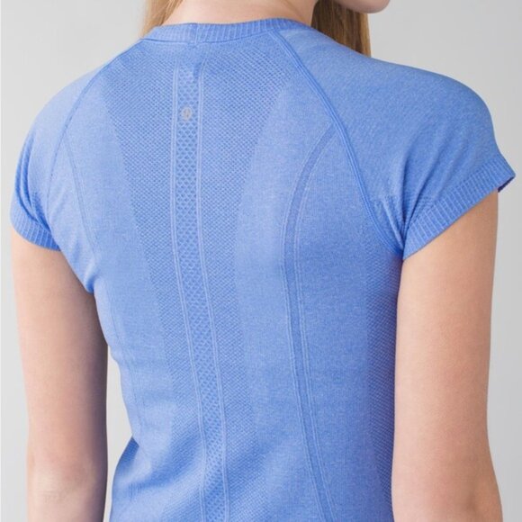 Lululemon Swiftly Tech Run Short Sleeve Shirt Heathered Lullaby blue sz 6 Small - Picture 5 of 9
